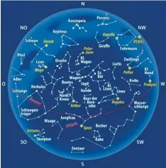  ?? Grafik: dpa ?? So sieht der Sternenhim­mel im Mai aus.