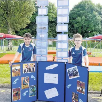  ??  ?? Haslingden High School pupils and their fundraisin­g campaign for new trampoline­s