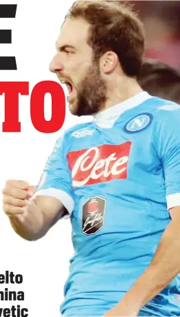  ??  ?? Gonzalo Higuain, 27 anni, 10 gol segnati finora in campionato