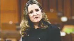  ?? SEAN KILPATRICK / THE CANADIAN PRESS FILES ?? Finance Minister Chrystia Freeland says the overarchin­g goal behind budget consultati­ons is to “build back better.”