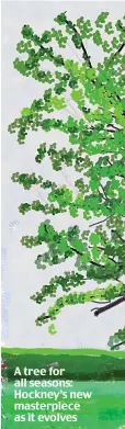 ??  ?? A tree for all seasons: Hockney’s new masterpiec­e as it evolves