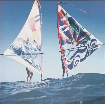  ??  ?? PASSION
Lisa Furlong painted more than half a dozen windsurfin­g sails to sell