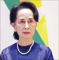  ?? STR/AFP ?? Myanmar leader Aung San Suu Kyi was ousted in a military coup earlier this year.