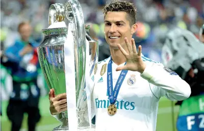  ?? (Ap) ?? Addio vicino Cristiano Ronaldo, 33 anni, dopo 9 stagioni è vicino all’addio al Real Madrid. La sua prossima squadra potrebbe essere una tra Psg e Manchester United