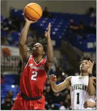  ?? (Arkansas Democrat-Gazette/Thomas Metthe) ?? Maumelle’s Carl Daughtery Jr. (2), a 6-3 guard who averaged nearly 17 points, 6 rebounds and 5 assists for the Hornets this year, will help lead the Old School Wings against the Memphis Magic at 4:15 p.m. today at Little Rock Southwest.