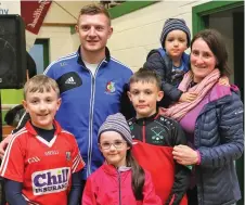  ??  ?? Joe Canning with Sligo physio Therese Devaney and family. PIcs: Charlie Brady.