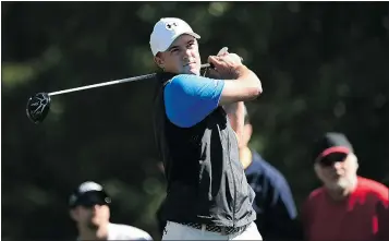  ?? — GETTY IMAGES ?? Jordan Spieth, shown hitting a tee shot during the third round of the Shell Houston Open Saturday, won’t have it easy defending his Masters crown.