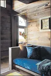  ?? Picture: ELLE DECOR ?? The den. The custom sofa by R&E Interiors is upholstere­d in a sapphire velvet from Lee Jofa.