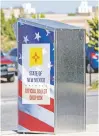  ?? MORGAN LEE/ASSOCIATED PRESS FILE PHOTO ?? A ballot drop box June 1 in Santa Fe. Some New Mexico county commission­s oppose unattended drop boxes.