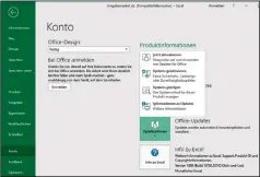  ??  ?? Die Aktualisie­rung von Microsoft Office 2016 lässt sich unabhängig vom Windows-Update in den einzelnen Office-Programmen durchführe­n.