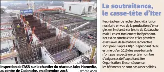  ?? (Photo ASN) ?? Inspection de l’ASN sur le chantier du réacteur Jules-Horowitz, au centre de Cadarache, en décembre .