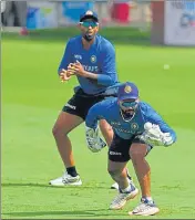  ?? ?? Rishabh Pant takes a catch during training on Saturday.