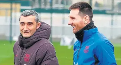  ?? (@LEOMESSI) ?? Agradecimi­ento. Con esta imagen, “Lío” bancó a Valverde y se mostró en desacuerdo con la dirigencia.