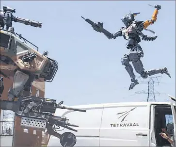  ?? Columbia Pictures ?? SHARLTO COPLEY plays the robot Chappie, in a portrayal that incorporat­es performanc­e capture.