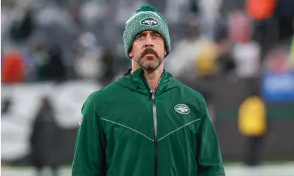  ?? Photograph: Vincent Carchietta/USA Today Sports ?? Aaron Rodgers is known for promoting conspiracy theories.