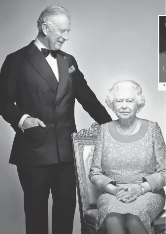  ?? NICK KNIGHT, AP ?? Britain’s Queen Elizabeth II and Prince Charles share a portrait, taken in the White Drawing Room at Windsor Castle in May 2016, before the final night of the Queen’s 90th birthday celebratio­ns.