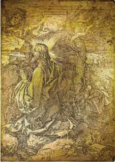  ?? Foto: Bayerische Staatsbibl­iothek ?? Die Druckplatt­e von Albrecht Dürers Kupferstic­h „Christus am Ölberg“ist erhalten geblieben. Sie stammt aus dem Jahr 1515.