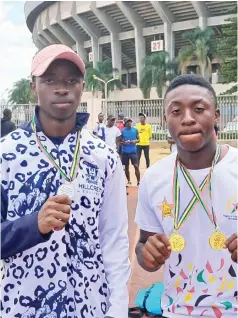  ?? ?? Panashe Nhenga (left) and David Nyamufarir­a are some of the juniors hoping to qualify for the World U20 Champs to be held in August in Lima, Peru*