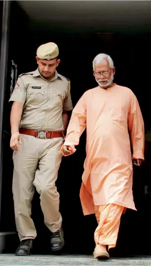  ?? PTI ?? Swami Aseemanand, the key accused, and four others have been acquitted in the case