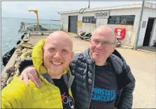  ?? ?? Craig Wilkie, left, joined charity cyclist Gareth Lyon in Kintyre and the pair enjoyed a visit to Gigha.