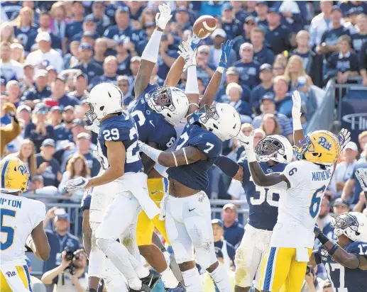  ?? BARRY REEGER/AP ?? Penn State played Pitt last season. The Big Ten will not play nonconfere­nce opponents this season, and the ACC reportedly will make the same decision.
