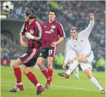  ??  ?? Zinedine Zidane volleys in that goal in the Champions League final at Hampden in 2002.