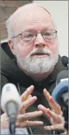  ?? THE ASSOCIATED PRESS ?? Cardinal Sean Patrick O'Malley, of Boston, speaks to the media Monday during a news conference at the Pontifical Gregorian University in Rome.