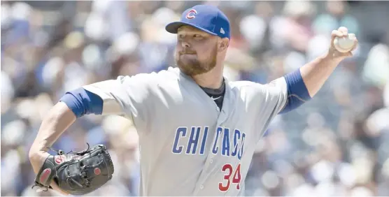  ?? GETTY IMAGES ?? “The biggest thing is just keeping your head down and keep plodding ahead,” All-Star Jon Lester said Sunday after improving to 12-2 with his eighth win in nine starts.