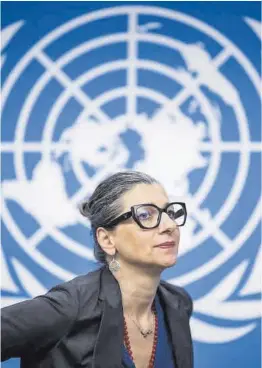  ?? Fabrice Coffrini / AFP ?? La relatora de la ONU, Francesca Albanese, ayer.