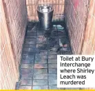  ??  ?? Toilet at Bury Interchang­e where Shirley Leach was murdered