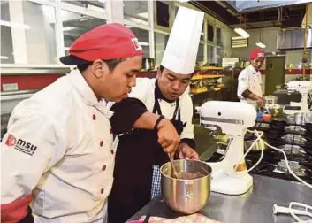  ??  ?? MSU menawarkan program Patisserie Arts bagi menampung permintaan tinggi dalam bidang masakan.