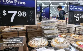  ?? / GETTY IMAGES ?? Más consumidor­es decidieron no cocinar pavo en esta festividad.