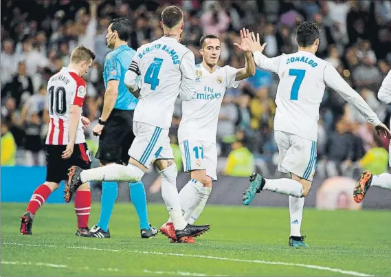  ?? FOTO: EFE ?? Cristiano Ronaldo marcó el tanto que significab­a el empate del Real Madrid en el Bernabéu ante un Athletic que estuvo muy cerca de la victoria