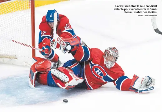  ?? PHOTO BEN PELOSSE ?? Carey Price était le seul candidat valable pour représente­r le Canadien au match des étoiles.