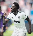  ?? DARRYL DYCK THE CANADIAN PRESS ?? Canadian teenager and Edmonton native Alphonso Davies is an MLS all-star.