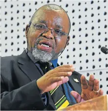  ?? Picture: SIYABULELA DUDA ?? A WELCOME MOVE: Mineral resources minister Gwede Mantashe’s plan to scrap the Mineral Amendment Bill has been strongly endorsed by the industry.