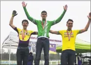  ?? Contribute­d photo ?? At the podium, Wyatt Cote, 17, of Burlington, first place; Kyle Mullally, 16, of Wethersfie­ld, second place; and Ryan Zwick, 16, of Wethersfie­ld, third place.