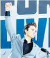  ?? ANDREW HARNIK/AP ?? David Hogg, a survivor of the mass shooting Feb. 14, 2018 at Marjory Stoneman Douglas High School, says March for Our Lives will co-host presidenti­al forum.