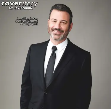  ?? ?? Jimmy Kimmel returns to host the 96th annual Academy Awards