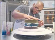  ??  ?? Hapless home bakers compete in zany pastry competitio­ns, like building an edible bust of Donald Trump, for $10,000 on the Netflix show “Nailed It!”