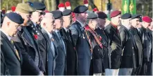  ??  ?? ●●Veterans gather at the Rochdale service