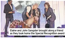  ?? ?? Elaine and John Sangster brought along a friend as they took home the Special Recognitio­n award