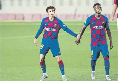  ?? FOTO: PERE PUNTÍ ?? Riqui Puig y Ansu Fati han acabado jugando bastante
Pueden consolidar­se definitiva­mente la próxima temporada