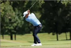  ?? SAM GREENWOOD — GETTY IMAGES ?? Chico’s Kurt Kitayama plays his shot from the seventh tee during the first round of the Sanderson Farms Championsh­ip at Country Club of Jackson on Thursday in Jackson, Mississipp­i.