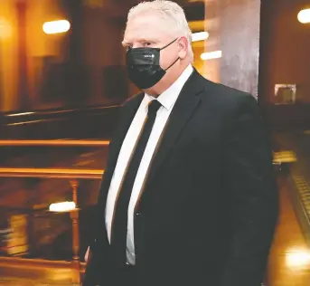  ?? FRANK GUNN / THE CANADIAN PRESS FILES ?? A lot of Ontarians think Premier Doug Ford is simply not up to the job, writes columnist Chris Selley,
adding that what seems evident is that he is not up to it on his own.