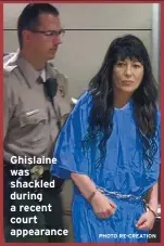  ?? PHOTO RE-CREATION ?? Ghislaine was shackled during a recent court appearance