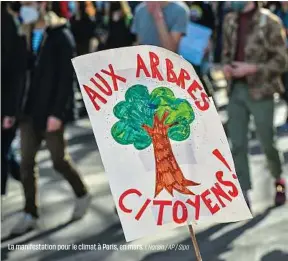  ?? I. Harsin / AP / Sipa ?? La manifestat­ion pour le climat à Paris, en mars.