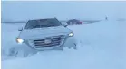  ?? SGT. JESSE GRABOW ?? A car is stuck after a traffic accident on I-94 in Minnesota.