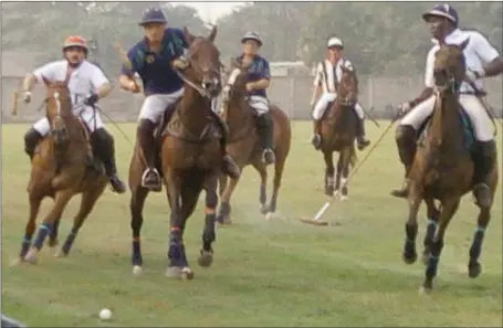  ??  ?? Action between Lagos Ashbert vs Lagos HSt at the on going Lagos polo open cup completion at the Lagos polo club ground in Lagos