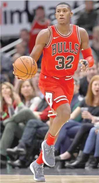  ?? GETTY IMAGES ?? The Bulls are concerned that point guard Kris Dunn might be feeling a little entitled.